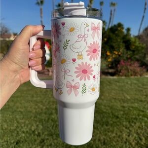 Spring goose flowers and bows 40oz Tumbler